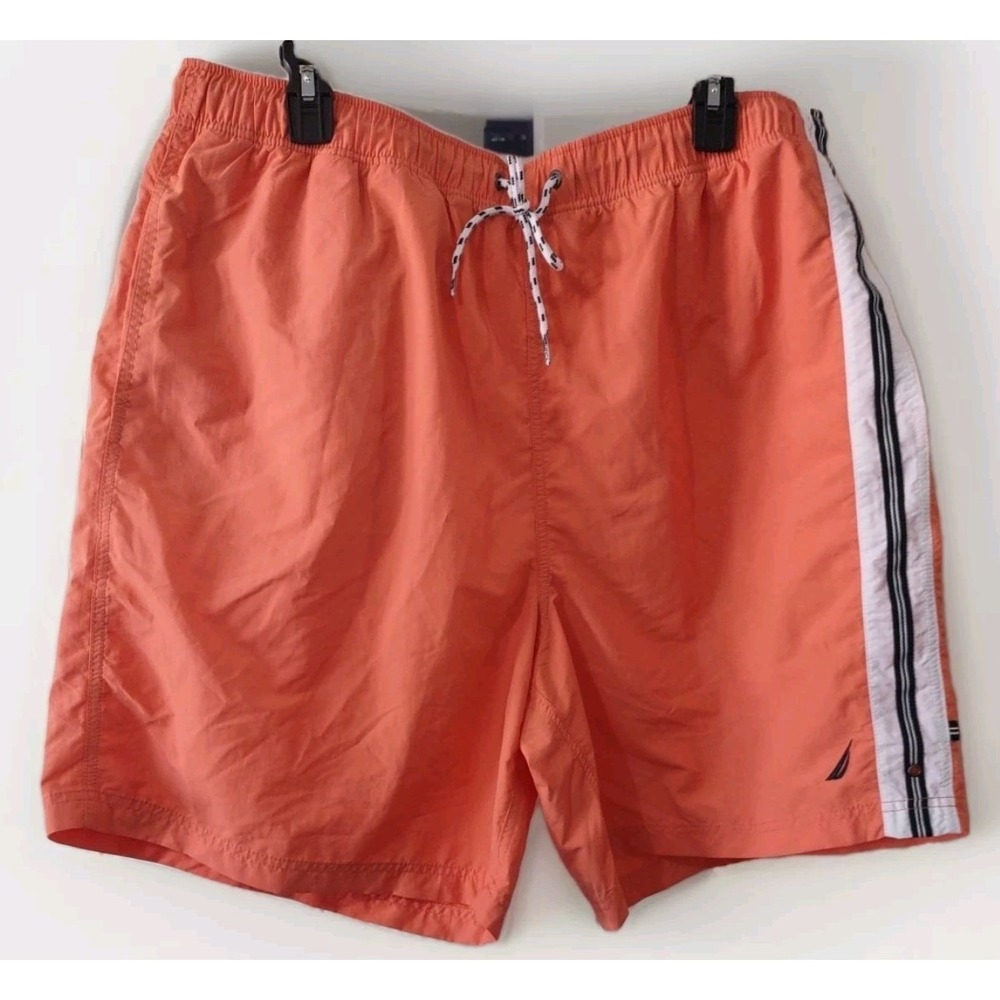 Nautica Swimsuit XXL‎ 44/46 Mens Bathing Suit Quick Dry Orange Retro Swim Shorts